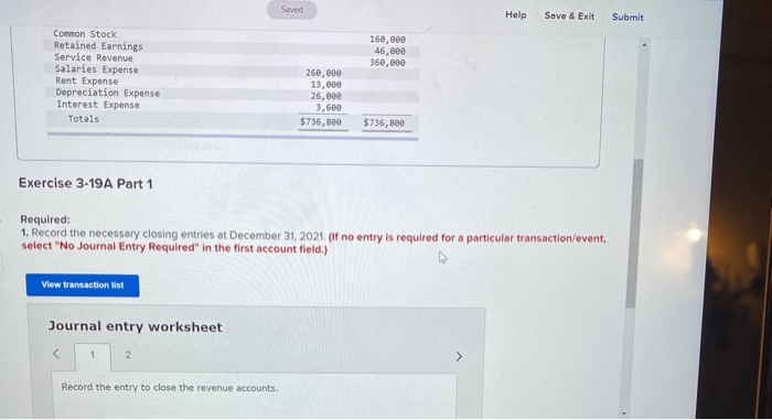 Saved Help Save & Exit Submit 160,000 46,eee 360,000 Common Stock