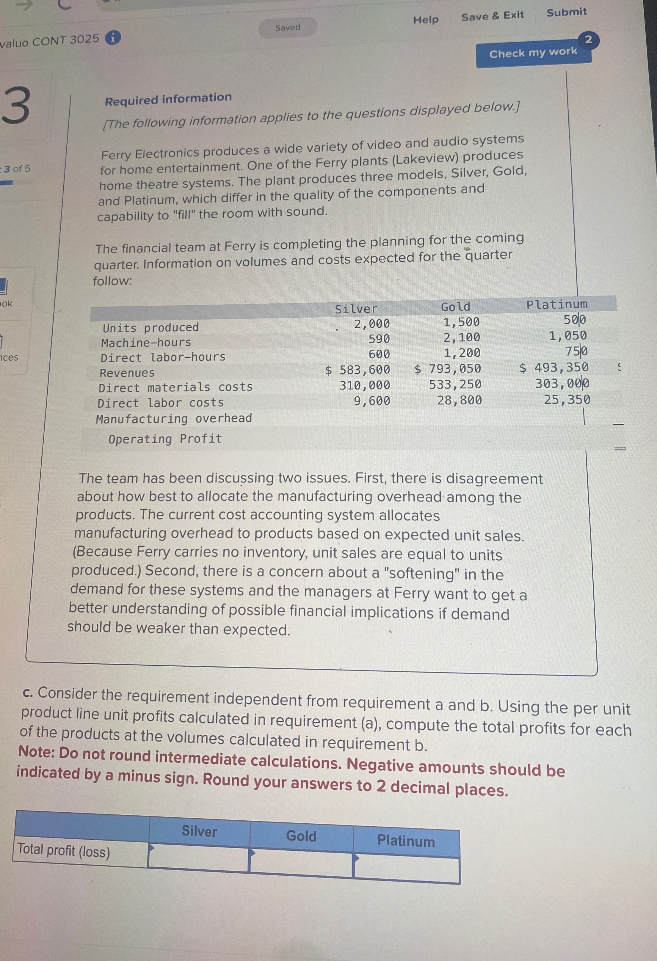  valuo CONT 3025 Help Save & Exit Submit 3 Required information