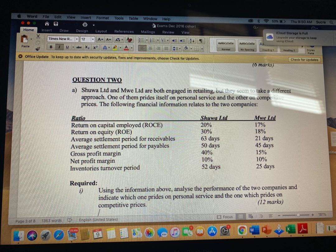Edit View Insert Format Toals Table Word File Home % 53%