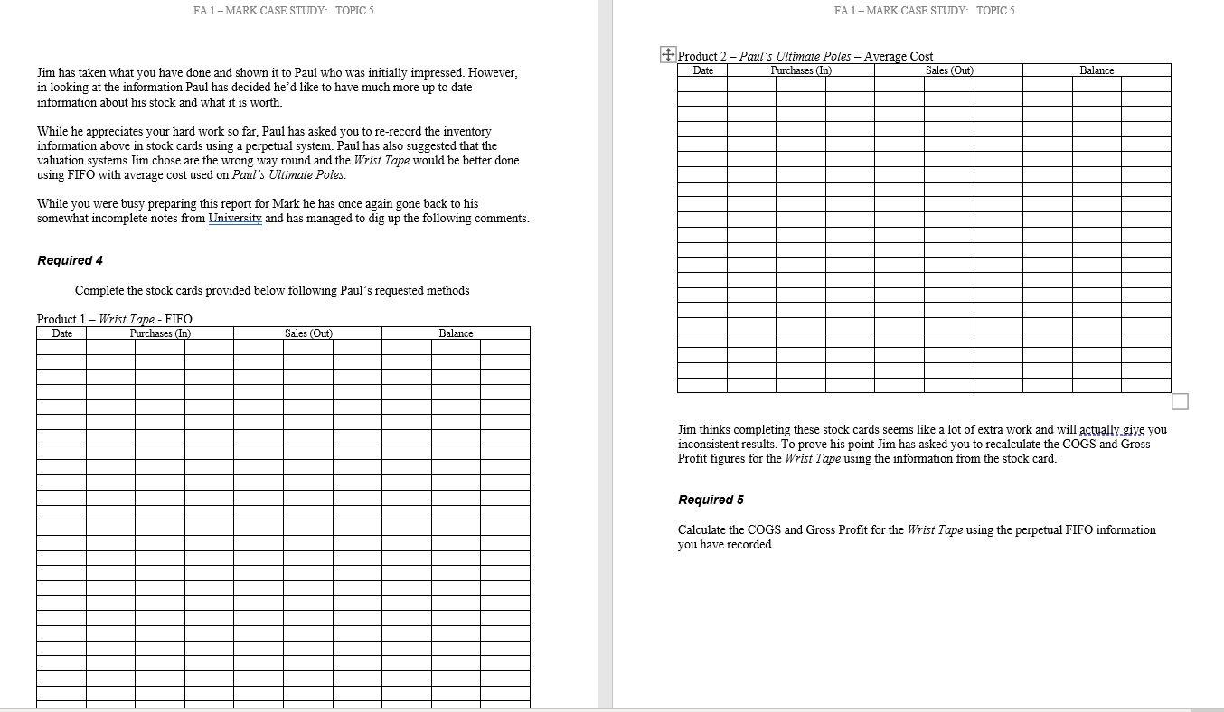 FA 1 - MARK CASE STUDY: TOPIC 5 FA 1-MARK CASE
