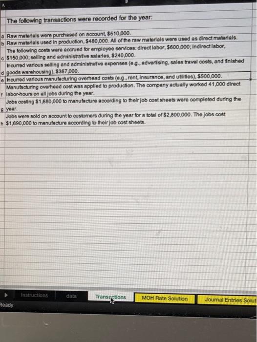 company's inventory balances were as follows: 5 6 Raw Materials Inventory $40,000