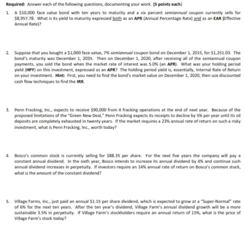 Please show a very brief work and the final answer for each