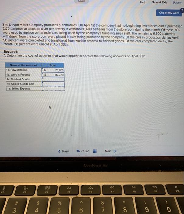  Saved Help Save & Exit Submit Check my work The Devon