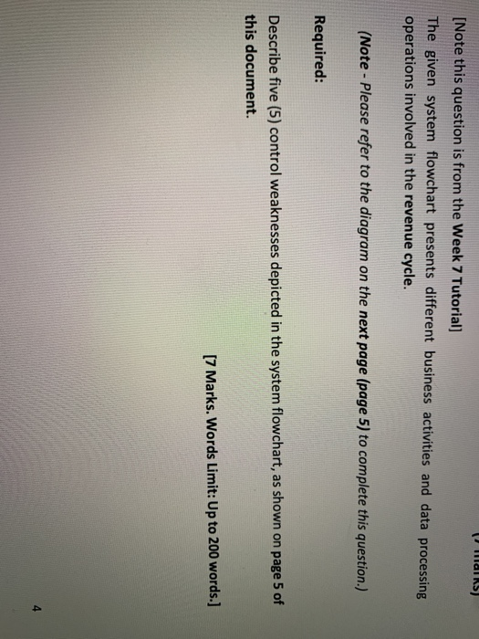 7 Tutorial] FOX Number The given system flowchart presents different business activities