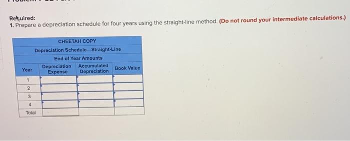 applies to the questions displayed below) Cheetah Copy purchased a new copy