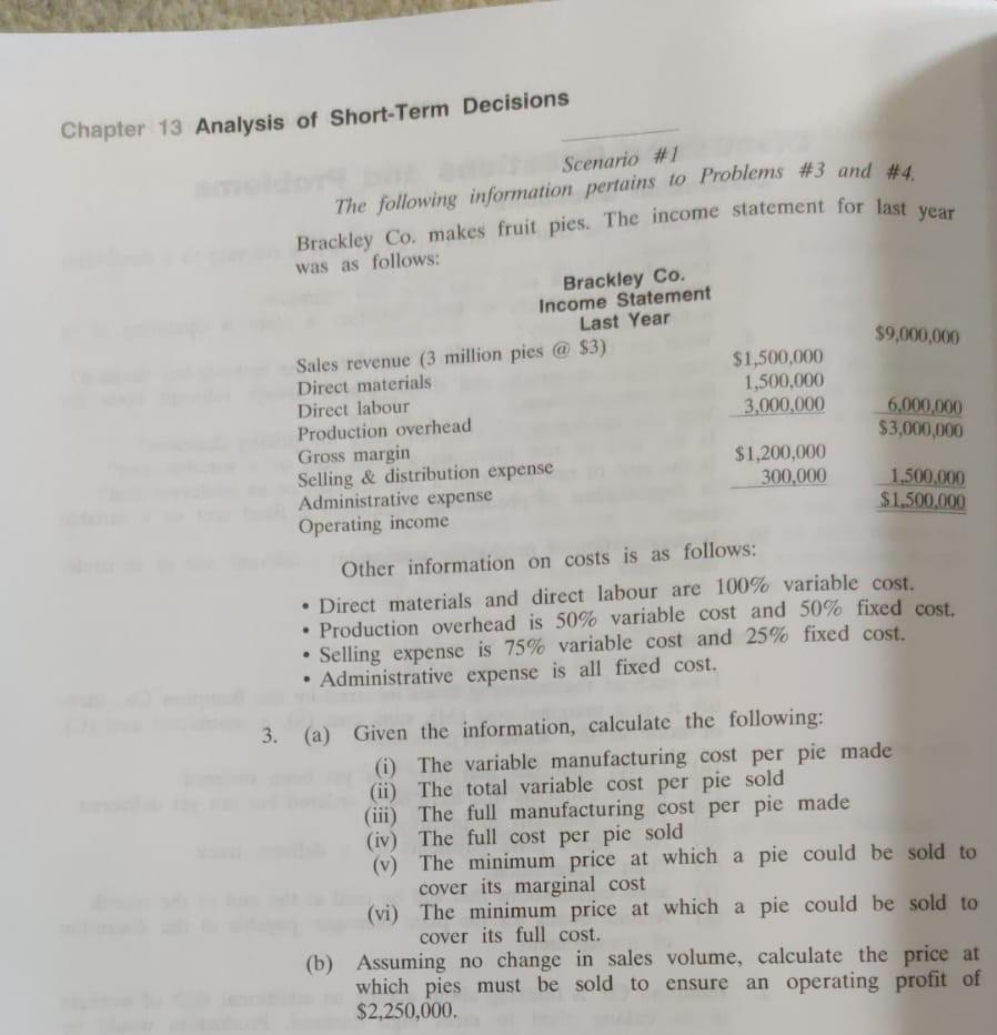 Hello, I am seeking answer for question 3 both a and