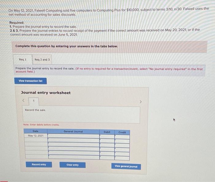  On May 12, 2021. Falwell Computing sold five computers to Computing