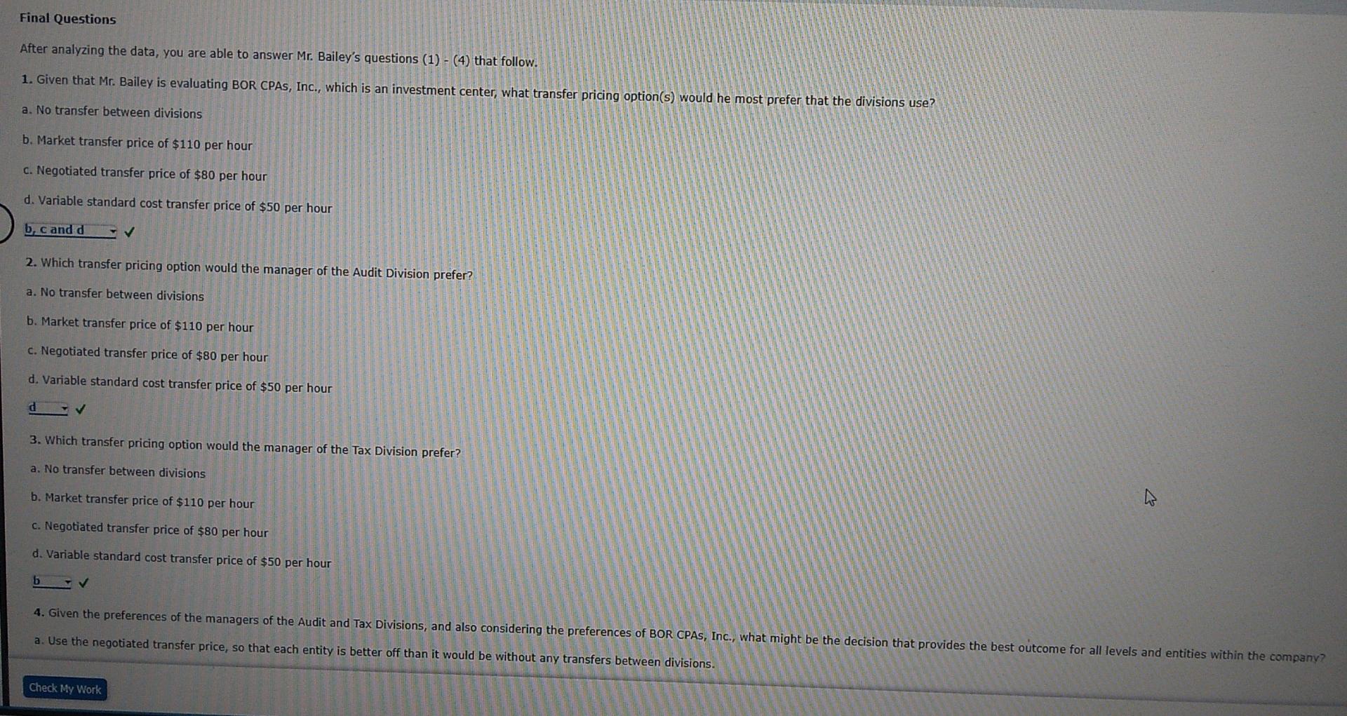 division is composed of two cost centers. The Audit Division is composed