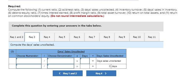 financial statements of Cabot Corporation follow. (All sales were on credit selected