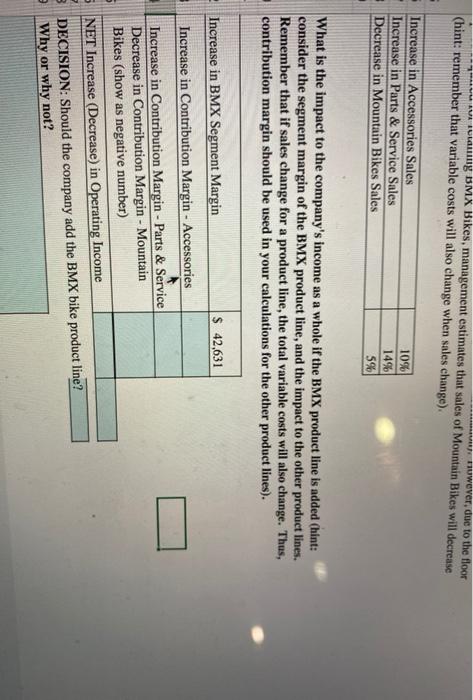 a new product line - BMX Bicycles. This new product line will