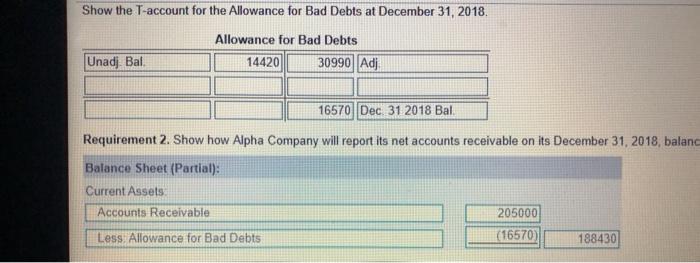 the account to the Atence for Bad Debts December 31, 2016 Begin