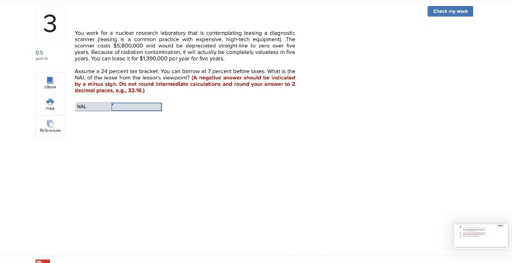  Check my work 3 0.5 points You work for a nuclear