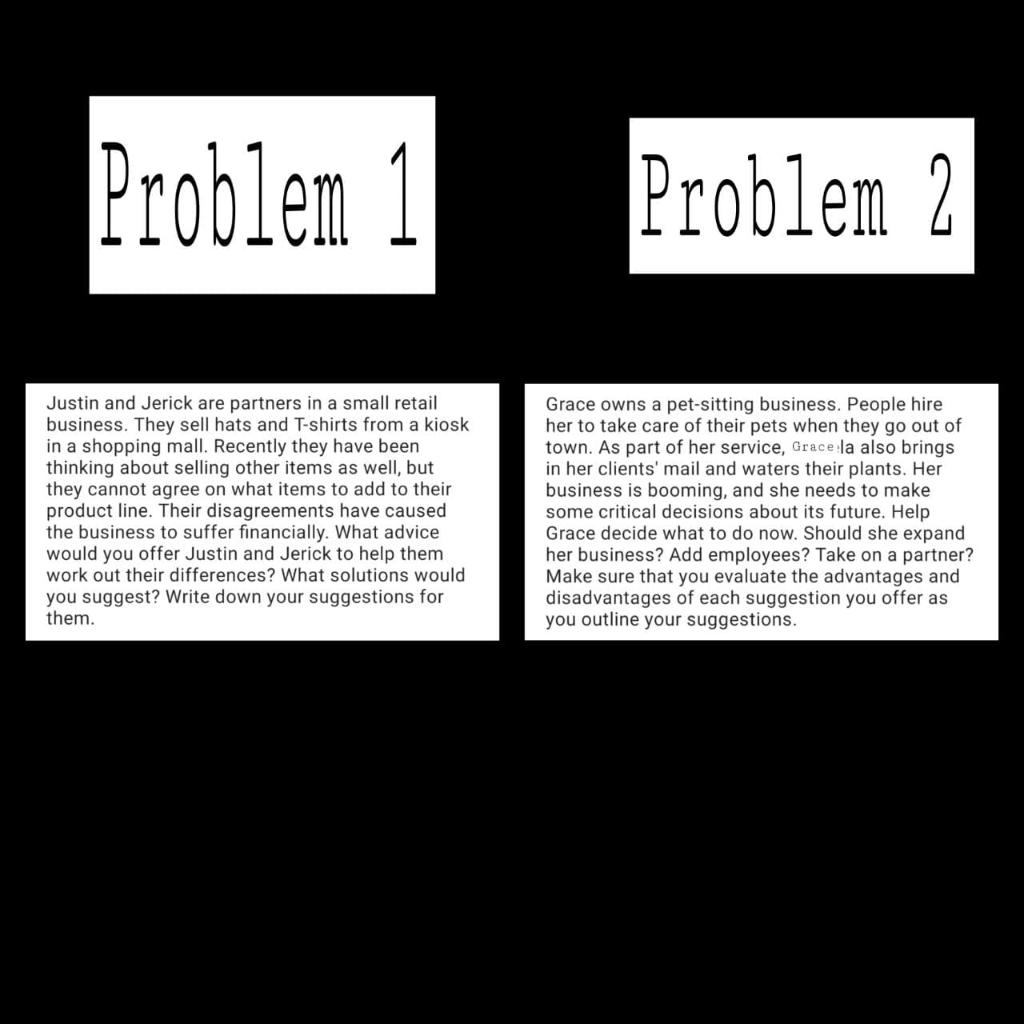  Problem 1 Problem 2 Justin and Jerick are partners in a