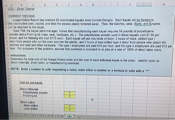  4 1 CD2 - Excel Tutorial 3 CURRENT DESIGNS 4) Juegel