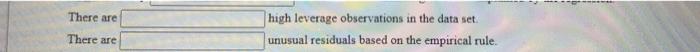 a regression and make any necessary additional calculations to fill in the