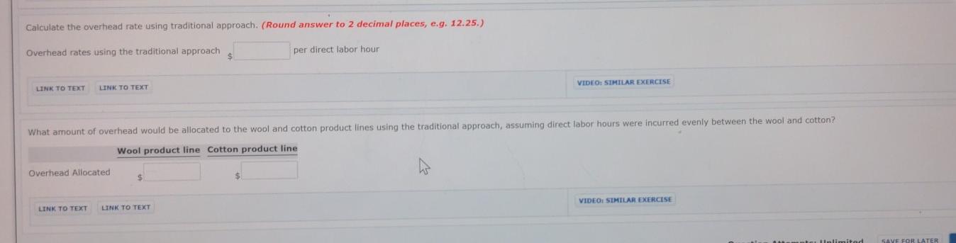 overhead costs of $1,181,250. It has allocated overhead on a plantwide basis