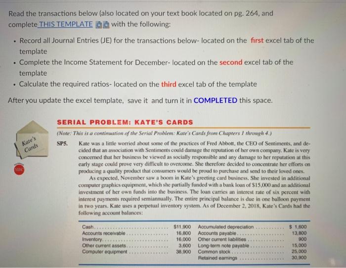  Read the transactions below (also located on your text book located