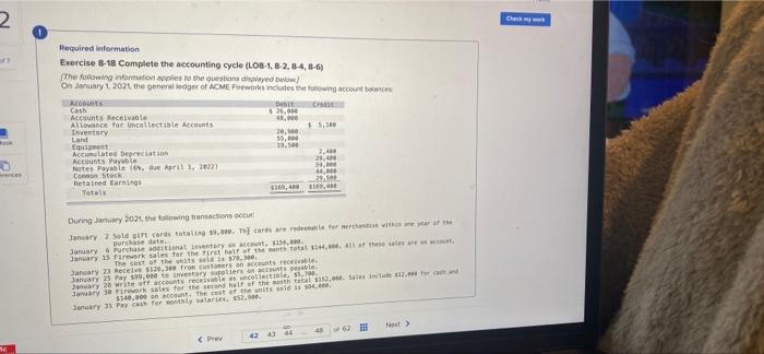 pleaseee 2 Required information Exercise B-18 Complete the accounting cycle (LOB 1.8