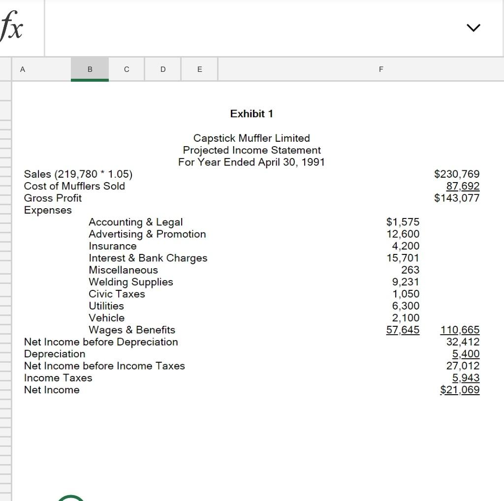N O P Q 1 Capstick Muffler 12-Month Cash Flow 6/1/91 7/1/91