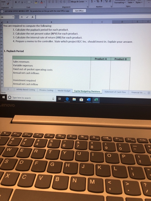 the go with the Office Op Get Oce Capital Budgeting Methods -
