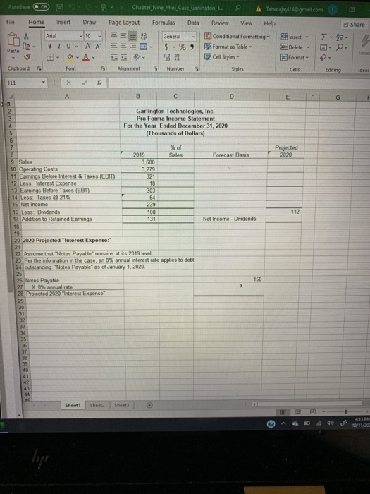 Garlington Technologies, Inc. Possible Points: 5 Name: Garlington Technologies' 2019 income statement