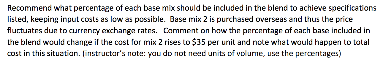 solver. Decision 3: Operations - Materials Blending Richelieu Specialty Paints has begun