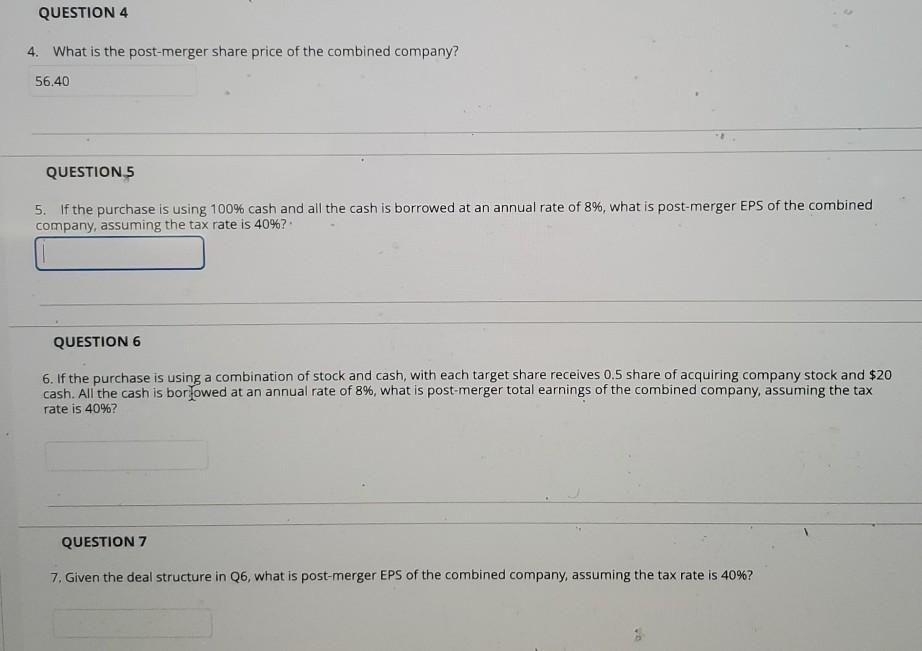 following information Acquiring Company is considering the acquisition of Target Company in