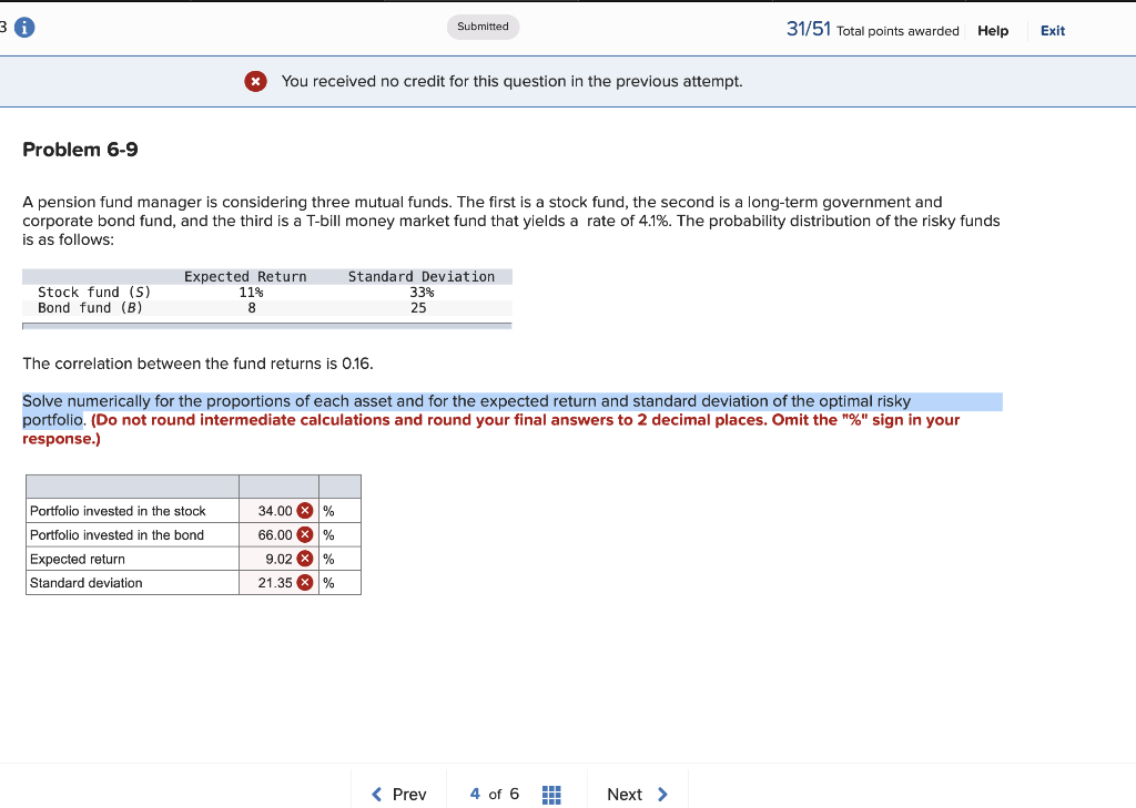 3 Submitted 31/51 Total points awarded Help Exit You received no