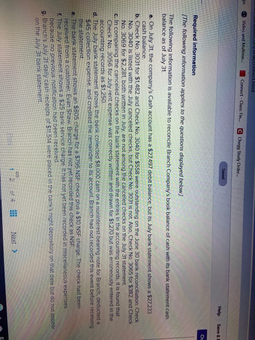  w/connect.html Video and Multime... Connect - Class: Fin.. ps C Chegg