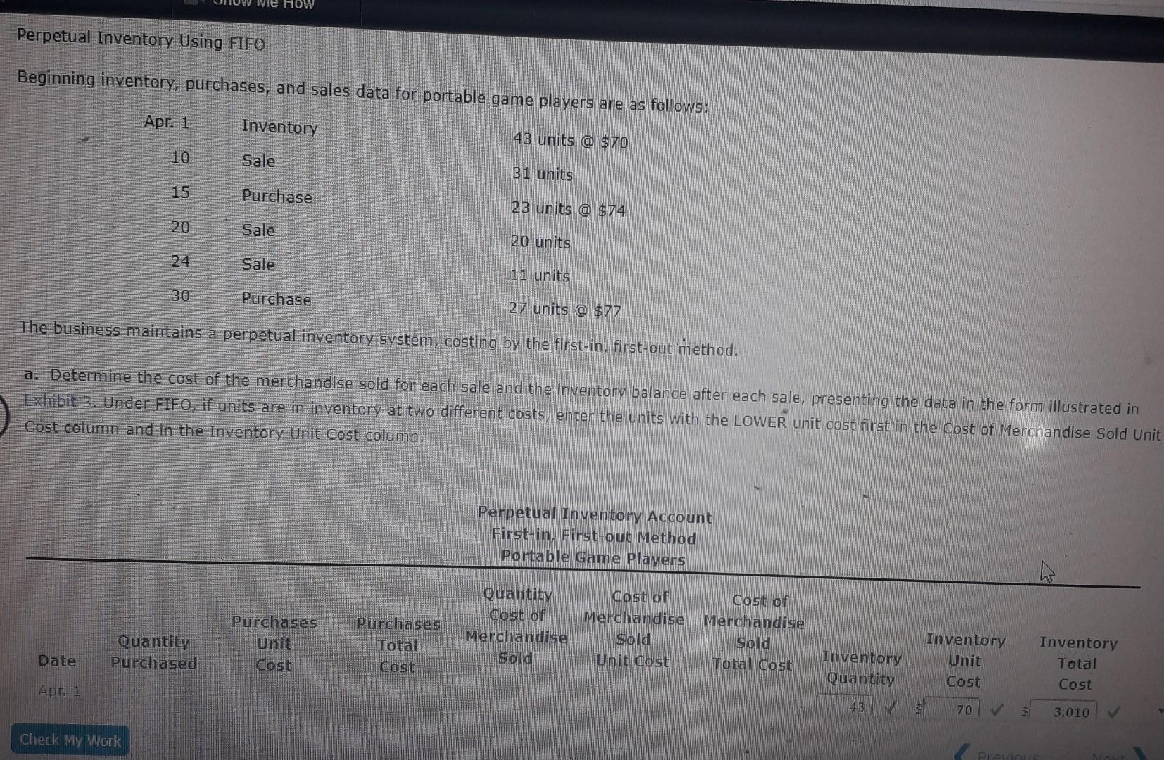 kindly fill those missing values le HOW Perpetual Inventory Using FIFO