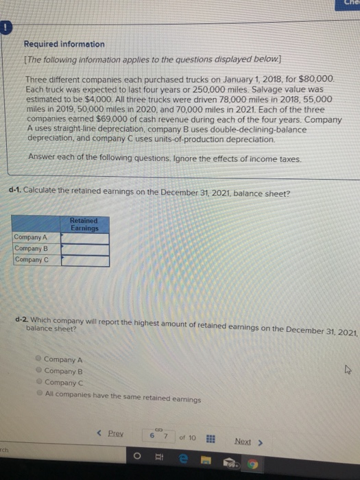 Any work provided would be appreciated. Che Required information [The following information