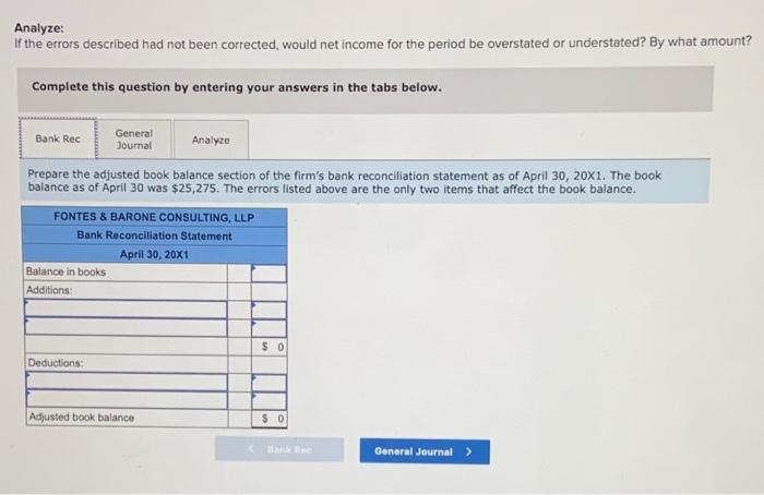 9-5, 9-6 During the bank reconciliation process at Fontes & Barone Consulting,