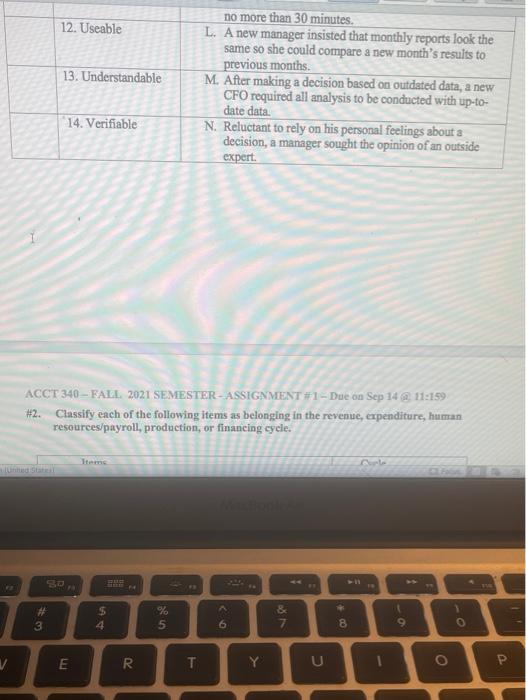 14 @ 11:159 #1. Match the description in the right column with