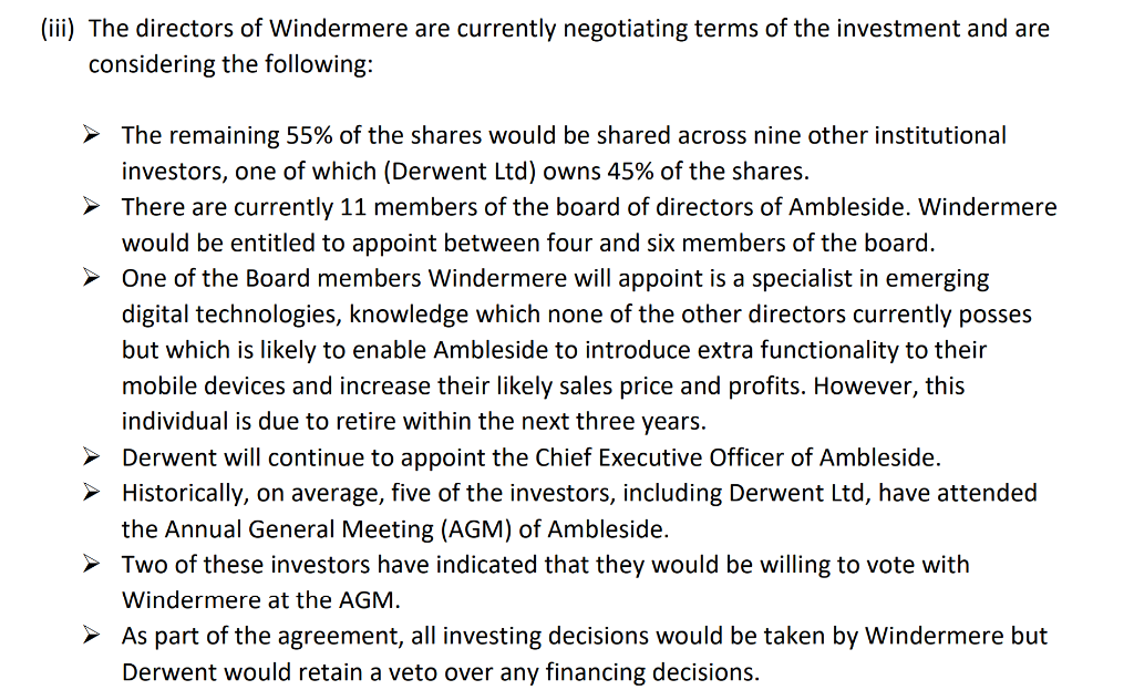 the Advance Information to illustrate your answer, discuss why the directors of