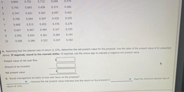 Company in evaluating the purchase of $135,800 of equipment, having a four-year