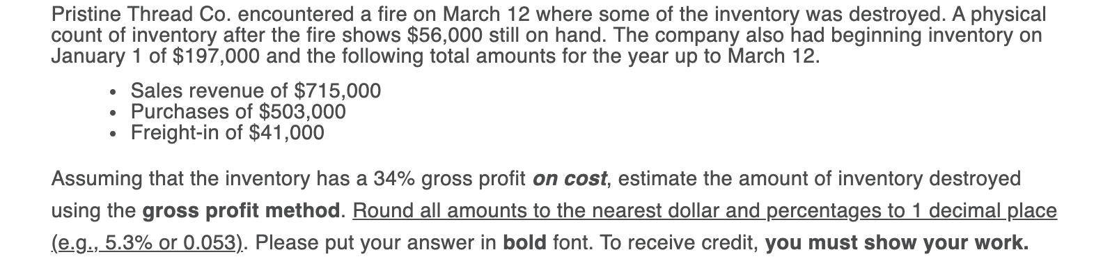 Pristine Thread Co. encountered a fire on March 12 where some