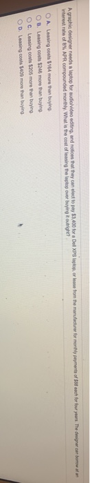  A graphic designer needs a phop for audio video editing, and