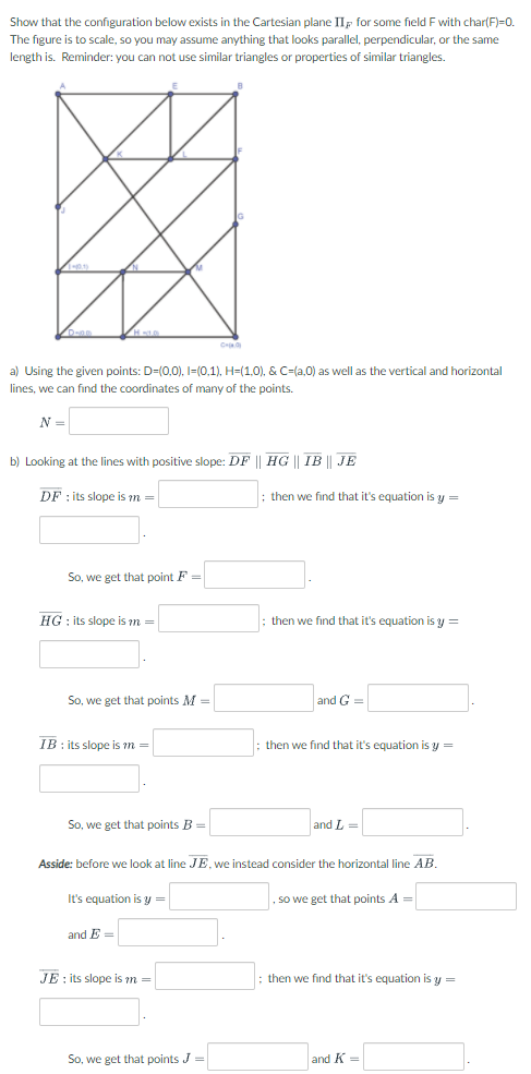 Show that the configuration below exists in the Cartesian plane IIg
