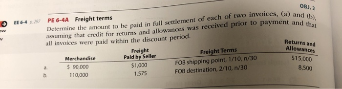  OBJ. 2 s. (a) and (b). ment and that w PE