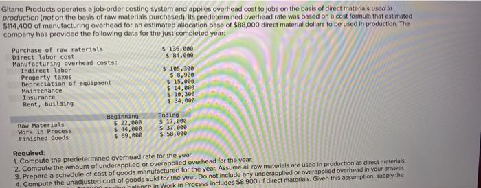 3 Required 4 Required 5 Prepare a schedule of cost of goods