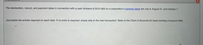  The declaration, record, and payment dates in connection wah a cash