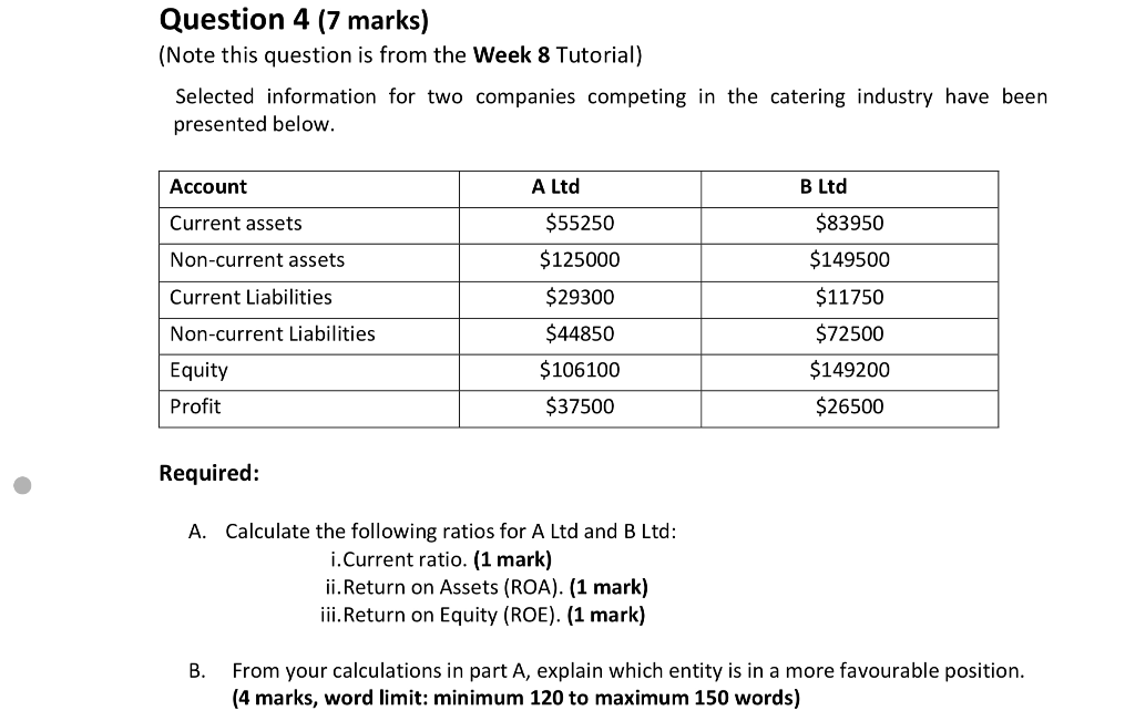 Question 4 (7 marks) (Note this question is from the Week