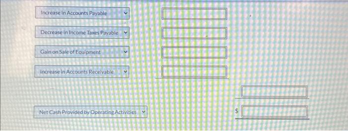 December 31 . CHEYENNE COMPANY Statement of Cash Flows (Partial) For the
