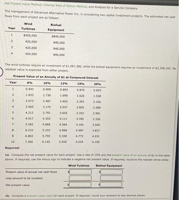  Net Present Value Method, Internal Rate of Return Method, and Analysis