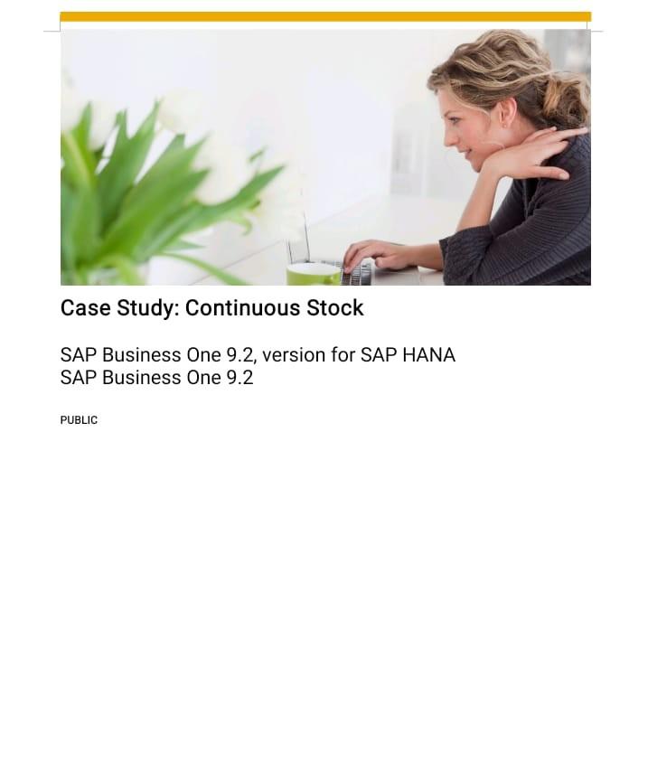  CASE STUDY: CONTINUOUS STOCK PUBLIC INTRODUCTION In this case study, you