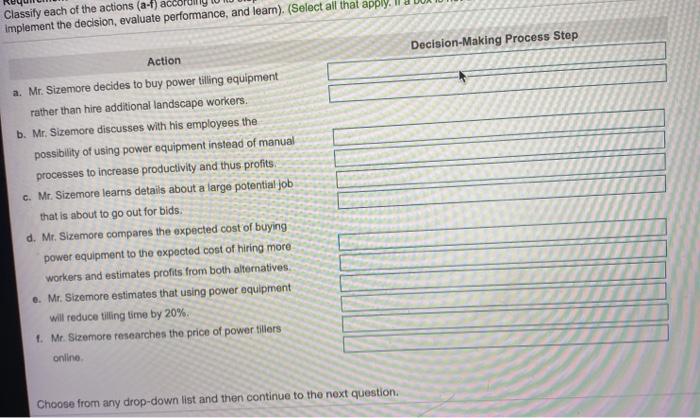 * More Info a. Mr. Sizemore decides to buy power tilling equipment