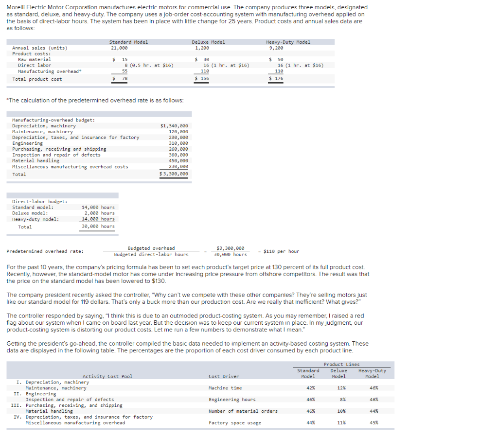  1. Compute the target prices for the three models, based on