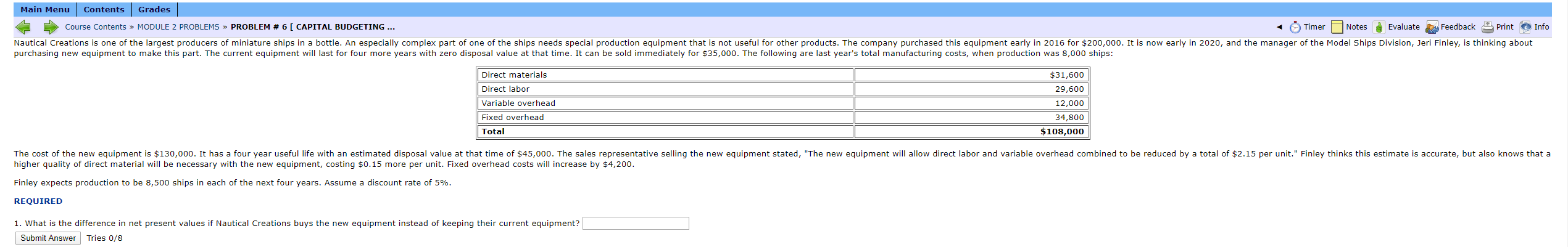  Main Menu Contents Grades | Course Contents > MODULE 2 PROBLEMS