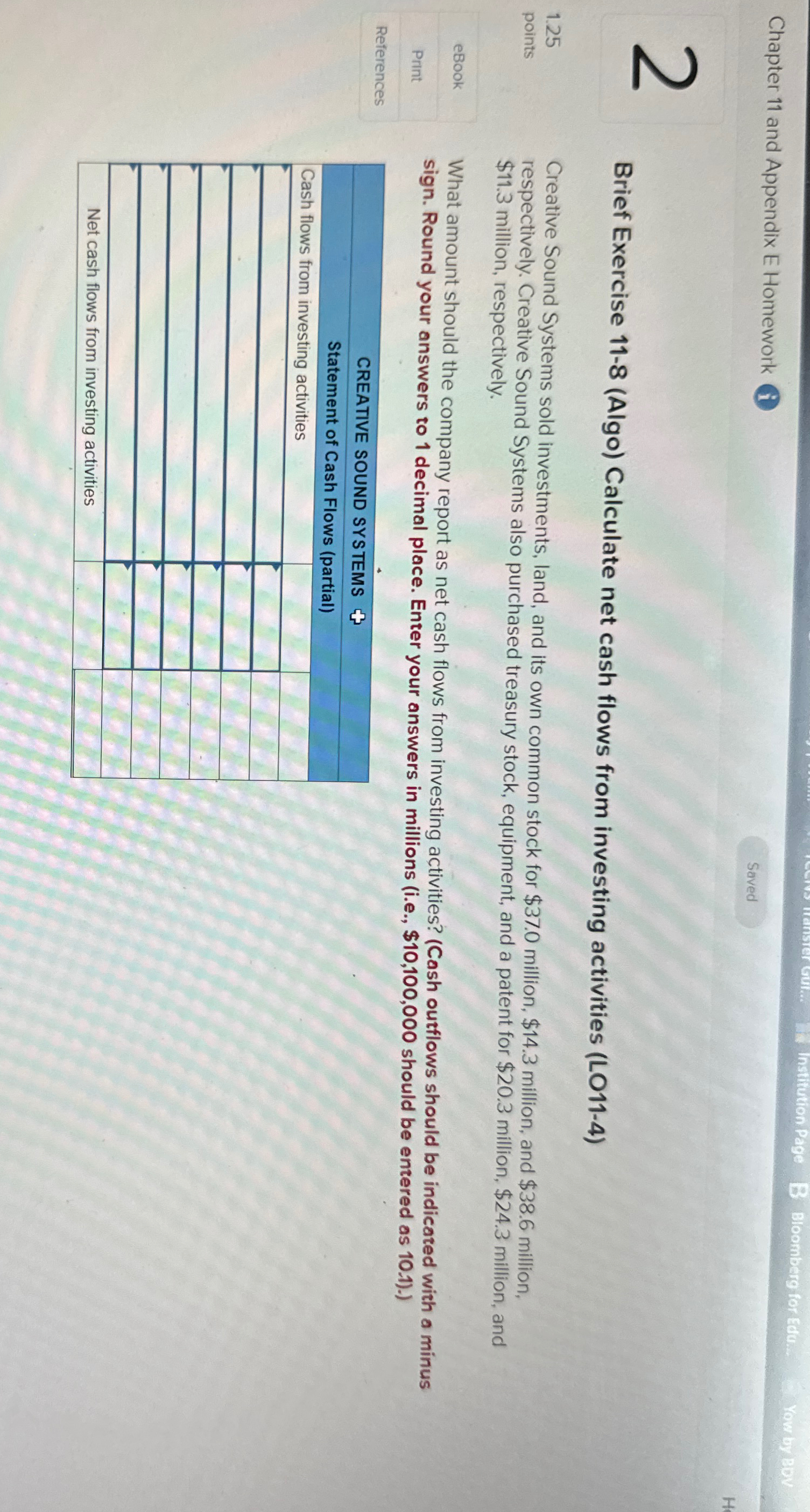  Chapter 11 and Appendix E Homework Institution Page Bloomberg for Edu.