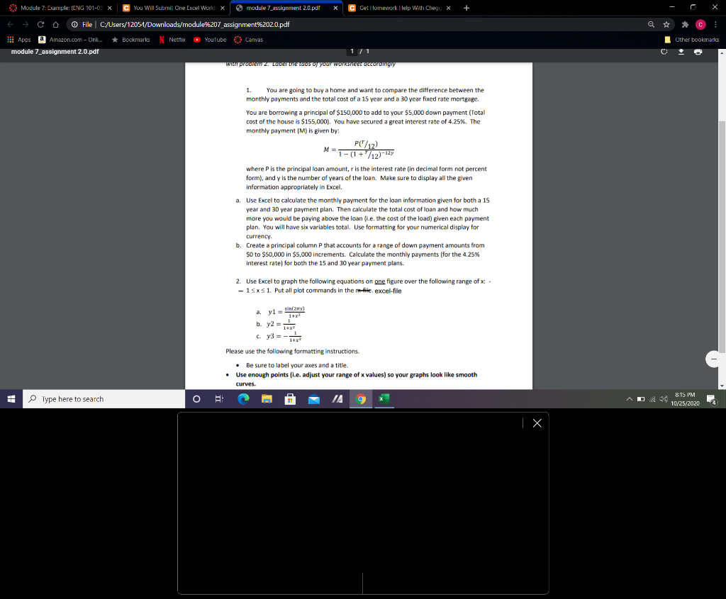 Module 7: Dample: (ENG 101-03 X You Will Submit One Excel